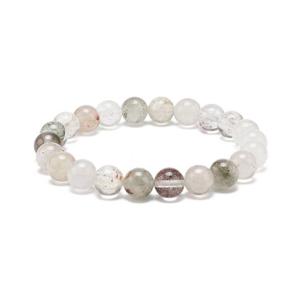 Vitt melerat sten armband