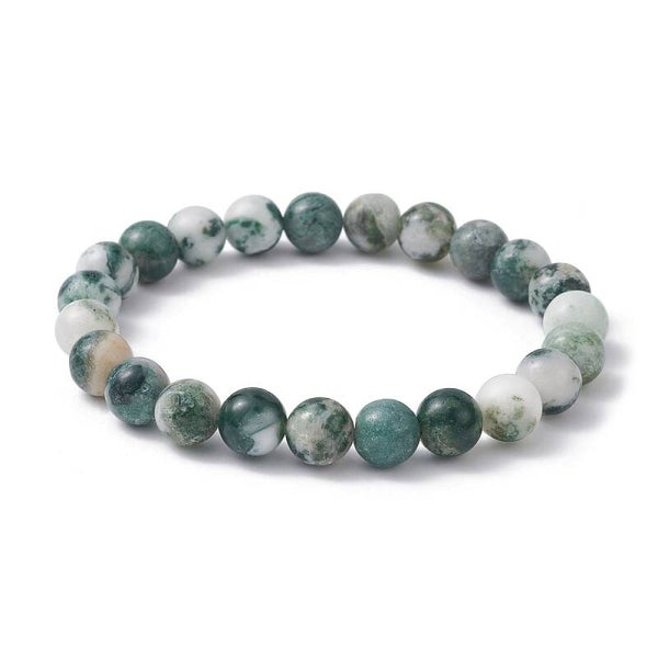 Grön melerat sten armband