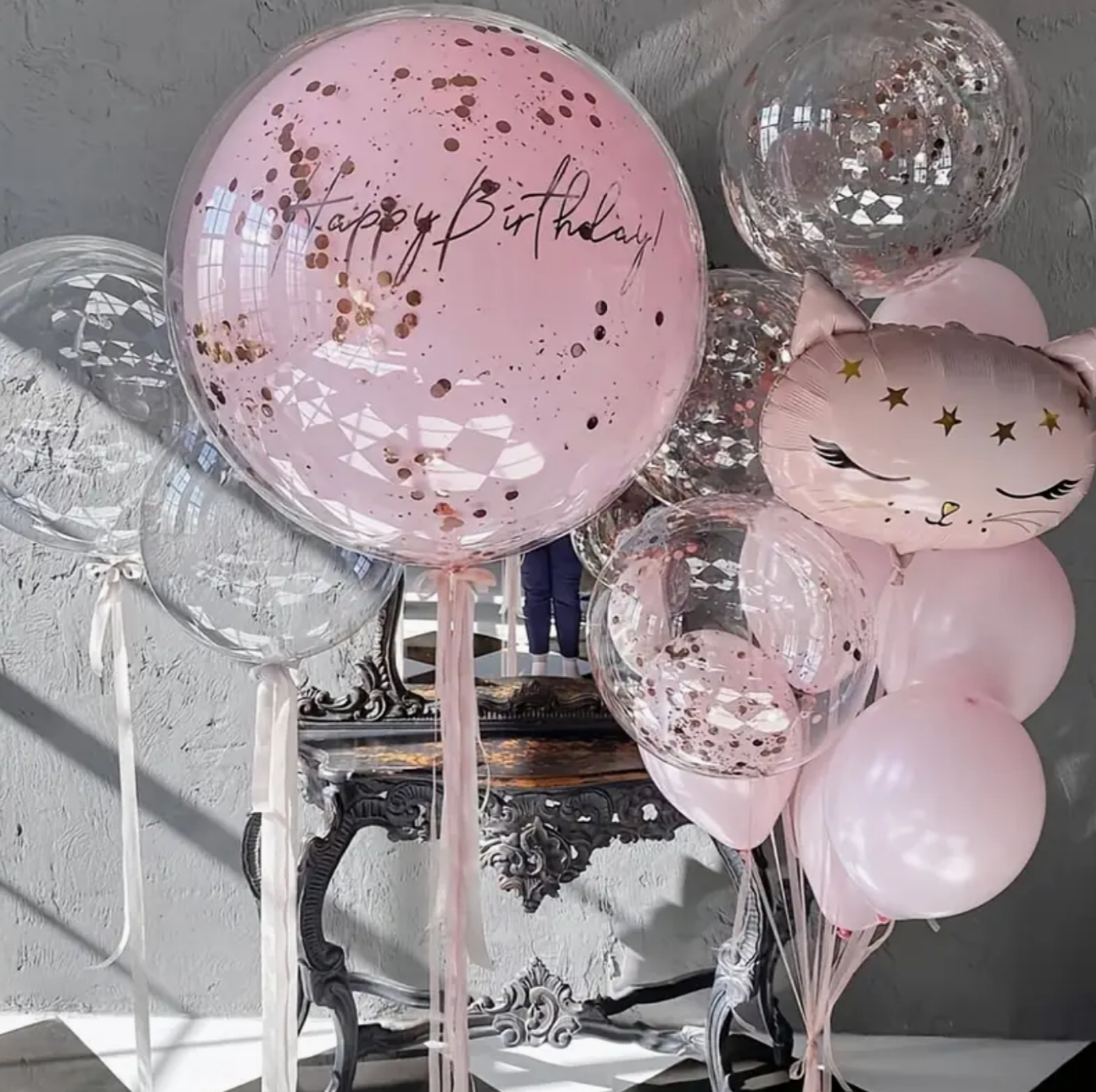 Standard Helium Filled with Confetti and Transparent Balloon