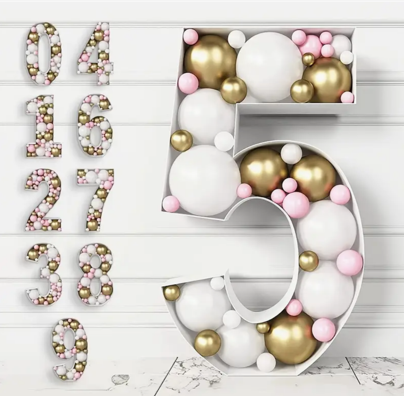 Standard Foam Board Numbers and Letters with Balloons