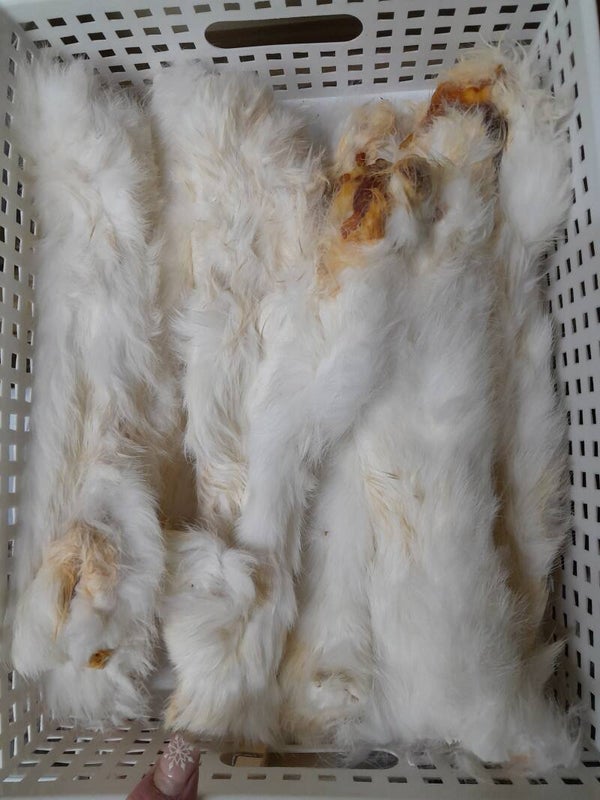 Natural treats - small rabbit skin roll