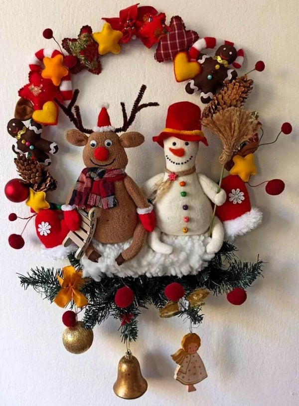 lustiger Weihnachtskranz