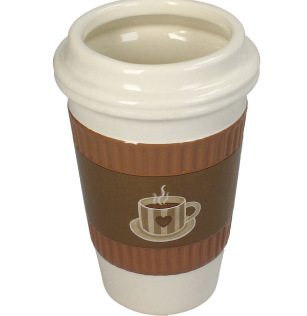 Planter Coffee Cup Earthenware Brown 11x11x16.5cm