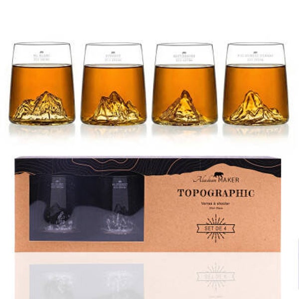 4 verres shooters - Mt Blanc / Everest / Matterhorn / Pic du Midi