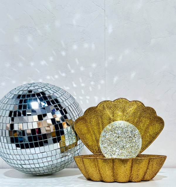 Lampe coquillage paillette boule disco