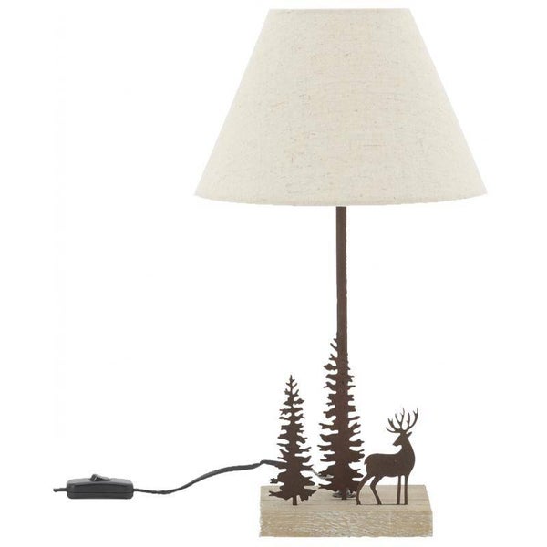 lampe de chevet cerf et sapin