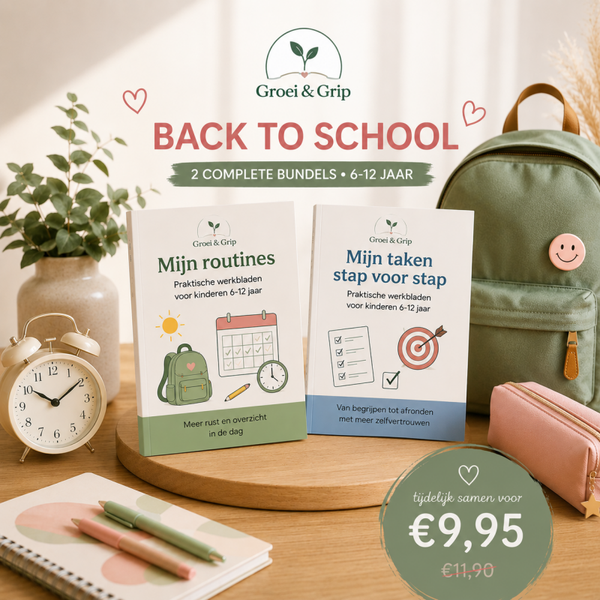 Back to School-pakket | 12 werkbladen voor meer rust, overzicht & zelfstandigheid | 6–12 jaar