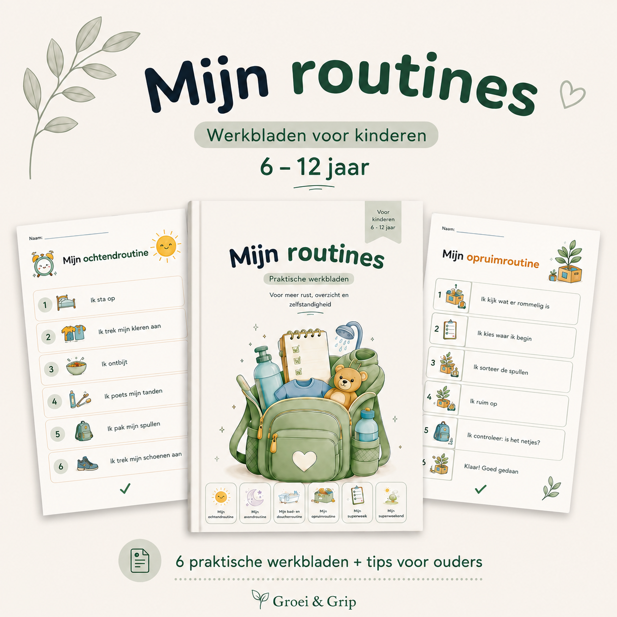 Mijn routines | Werkbladen voor kinderen 6-12 jaar
