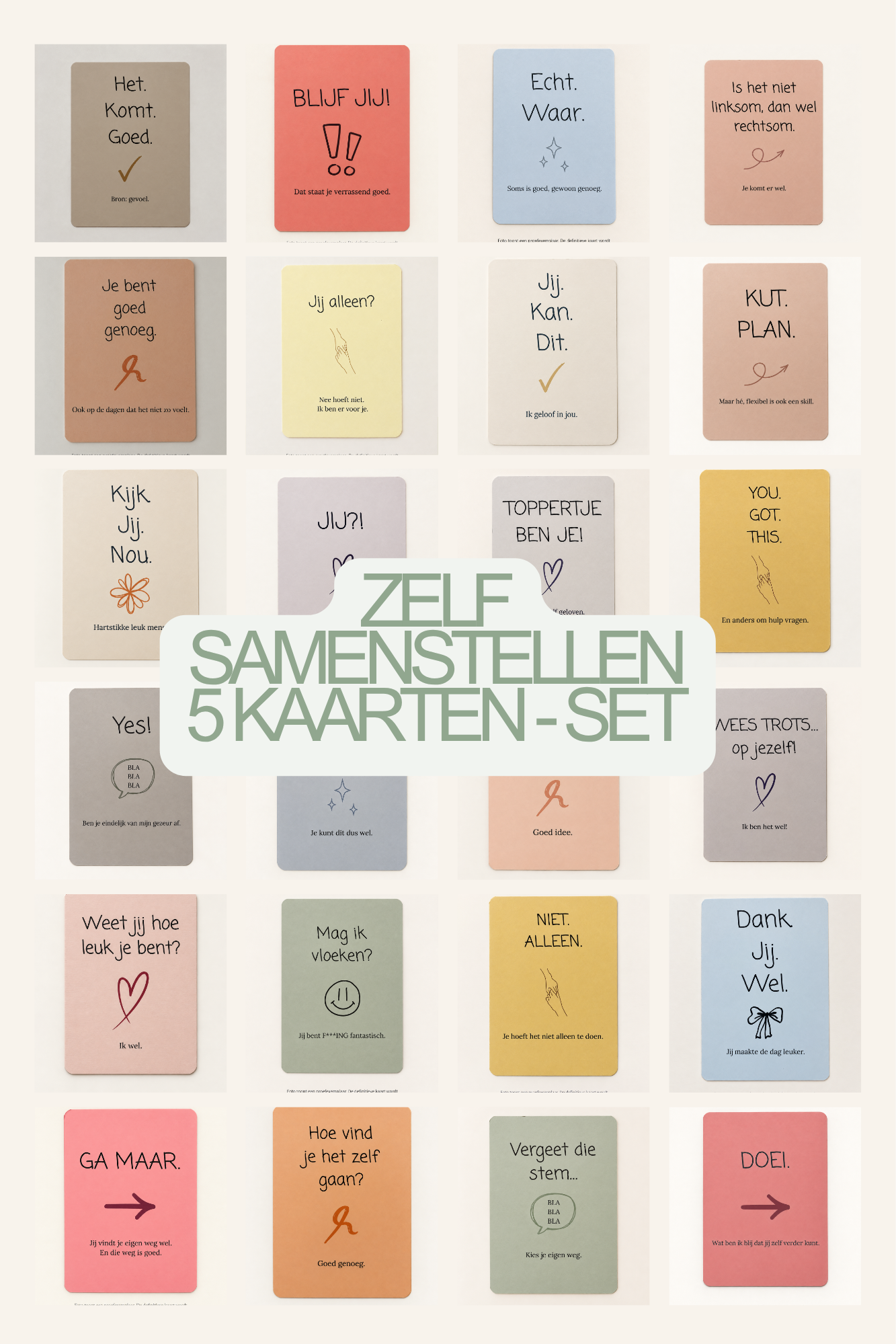 Zelf kiezen | Set van 5 wenskaarten