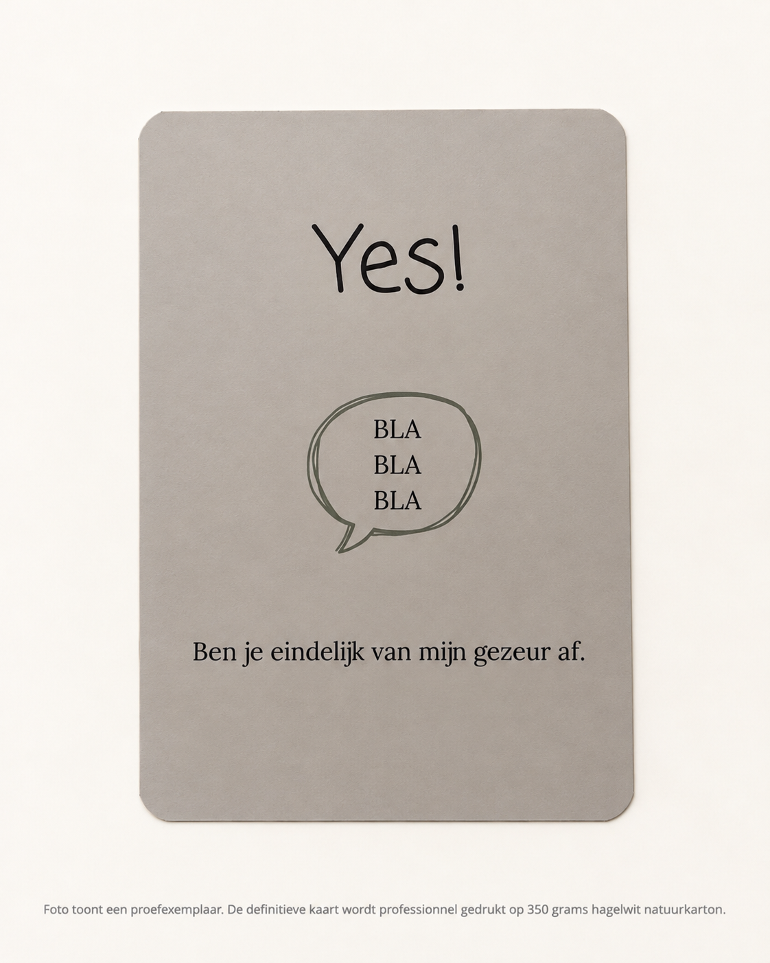 Yes! BLA BLA BLA | Wenskaart | HUMOR