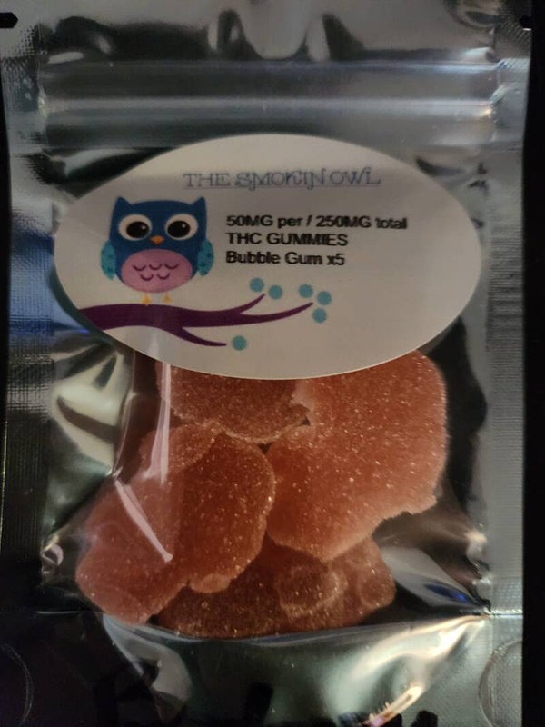 Bubblegum gummies, 50mg pre peace 250mg