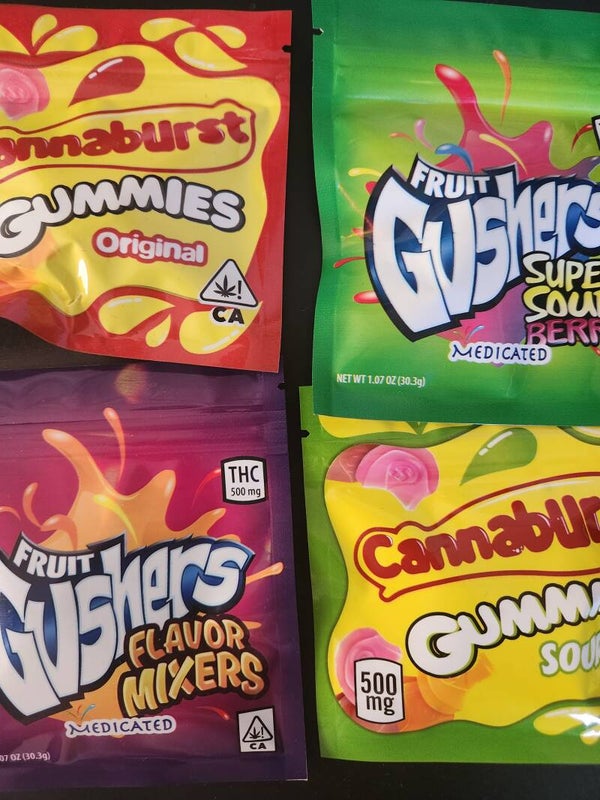 Assorted Gushers Gummies 500 mg.