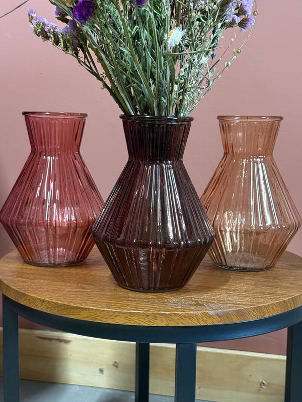 Glazen Vaas – in 3 Rozetinten verkrijgbaar | 15 x 21 cm