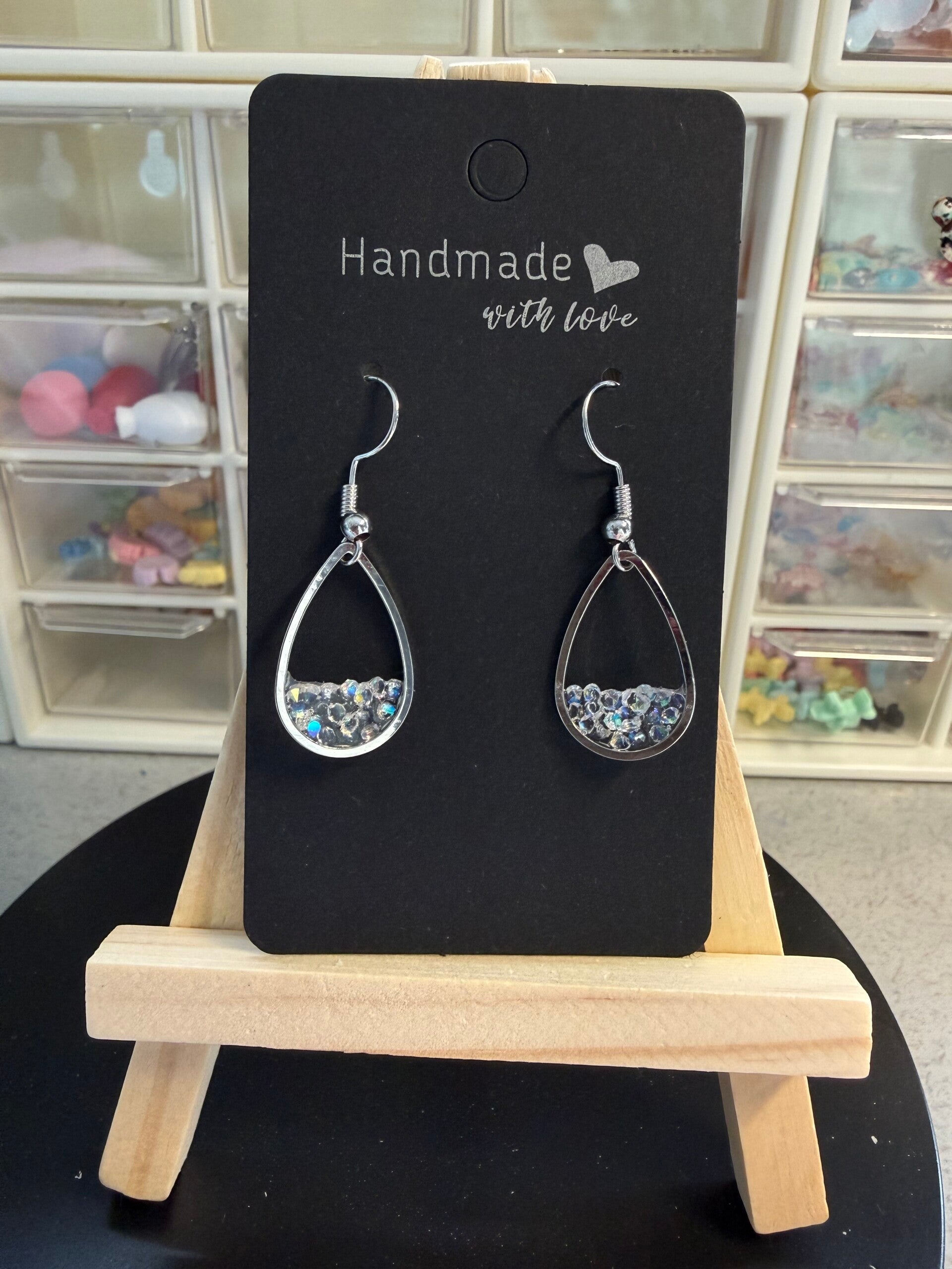 Dyjamonts zilverkleurige oorbellen