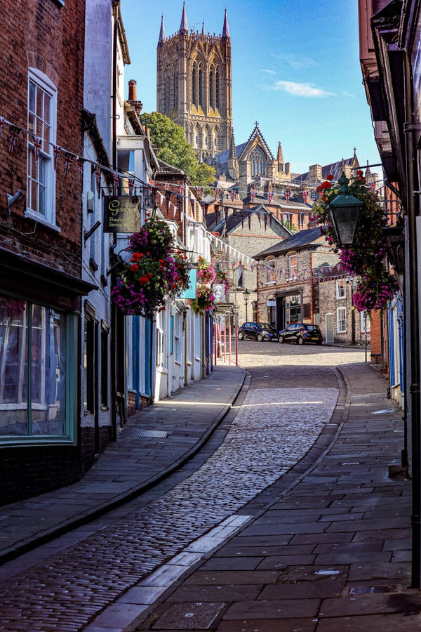Lincoln Cathedral view from Steep hill