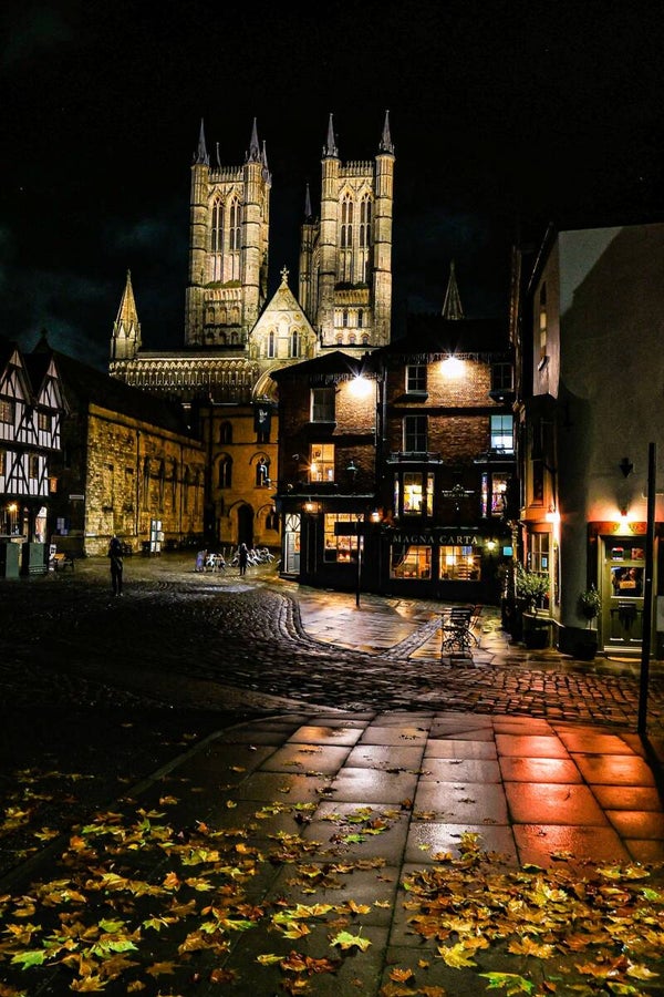 Red reflection Lincoln Cathedral