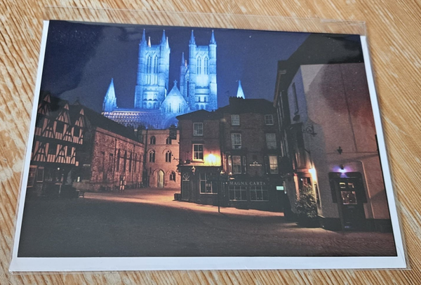 Blank Blue Lincoln Cathedral Card