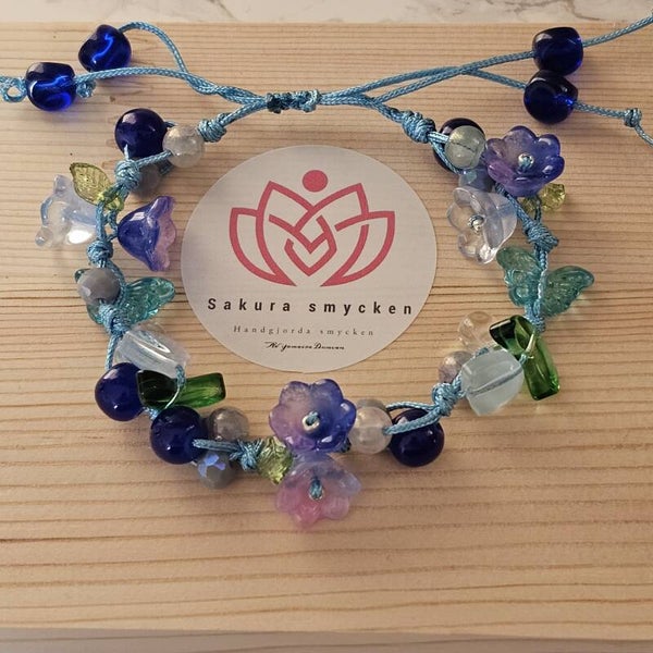 Armband Blå blommor
