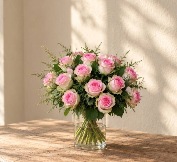 Rozenboeket roze