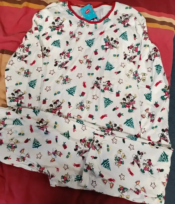 Damen Weihnachts Pyjama Disney Mickey Mouse