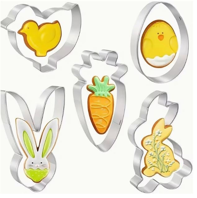 5er-Set Edelstahl Keksformen Ostern