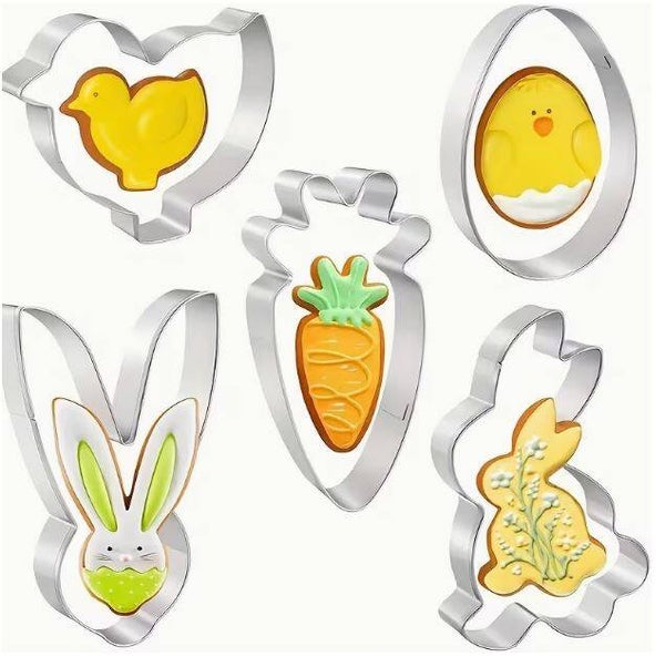5er-Set Edelstahl Keksformen Ostern