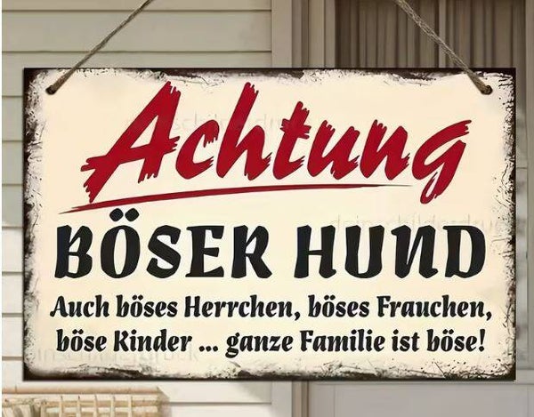 Schild Achtung Böser Hund