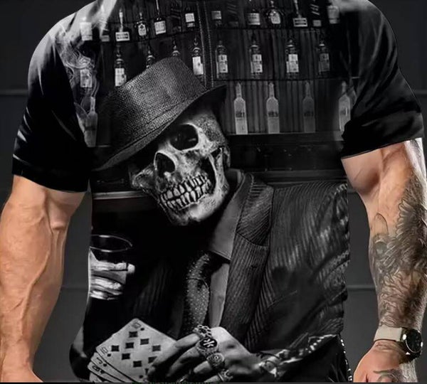 Herren T-Shirt Totenkopf