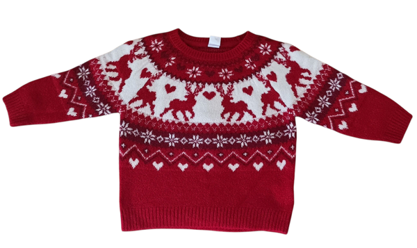 Kinder Weihnachts Pullover Rentier&Herz