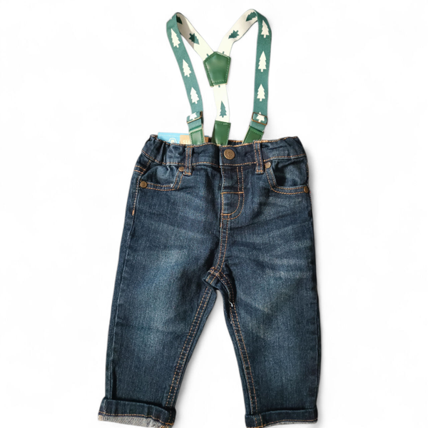 Kinder Jeans mit abknöpfbaren Hosenträgern