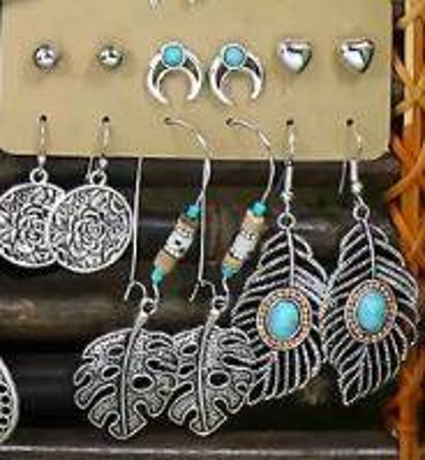6er Set Navajo-Ohrringe im Retro-Design