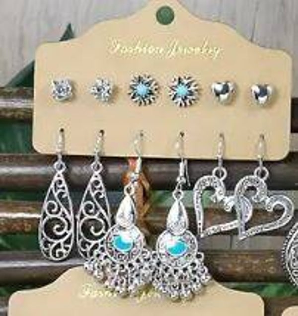 6er Set Navajo-Ohrringe im Retro-Design