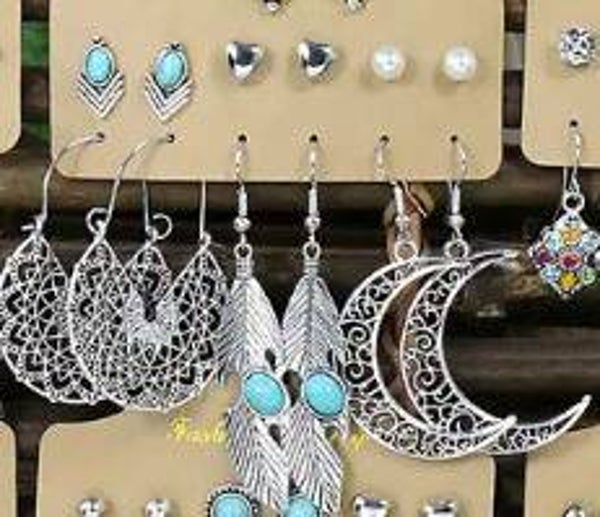 6er Set Navajo-Ohrringe im Retro-Design