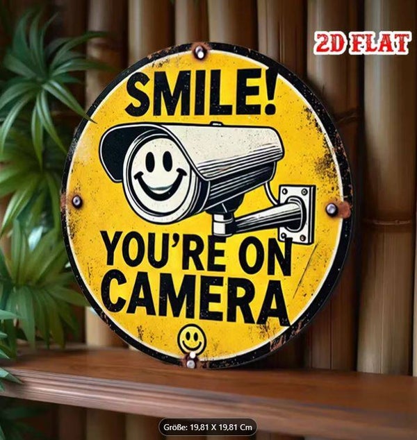 Schild smile you are on camera