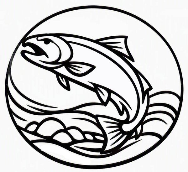 Sun Catcher Resin Frame - Salmon Up Stream - Exclusive Design (Stacy Davis)