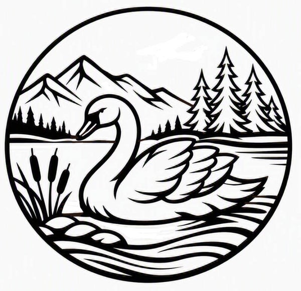 Sun Catcher Resin Frame - Swan - Exclusive Design (Stacy Davis)