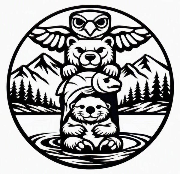 Sun Catcher Resin Frame - Totem Pole - Exclusive Design (Stacy Davis)