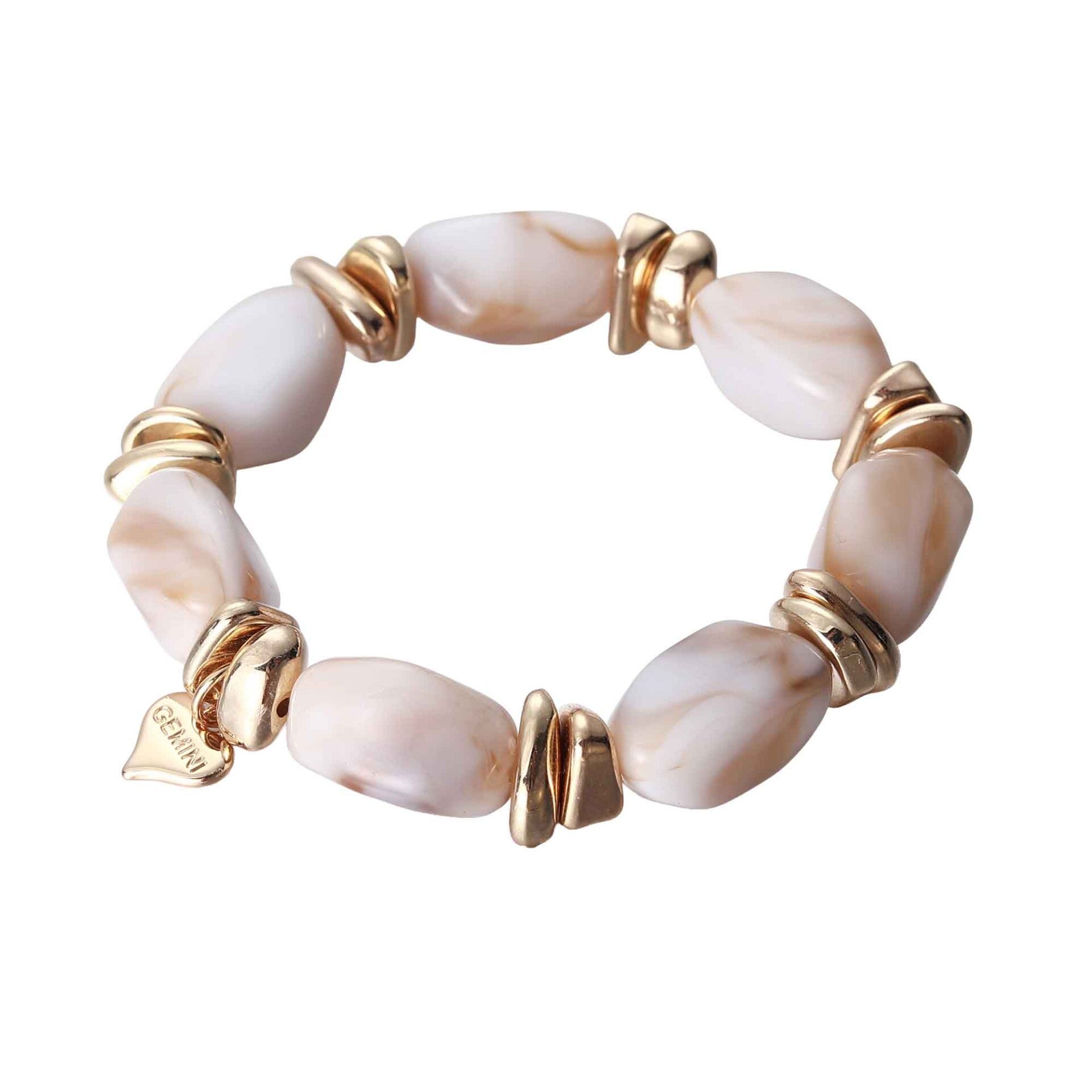 Gemini Armbånd Cream og Gull (A518-26 2)