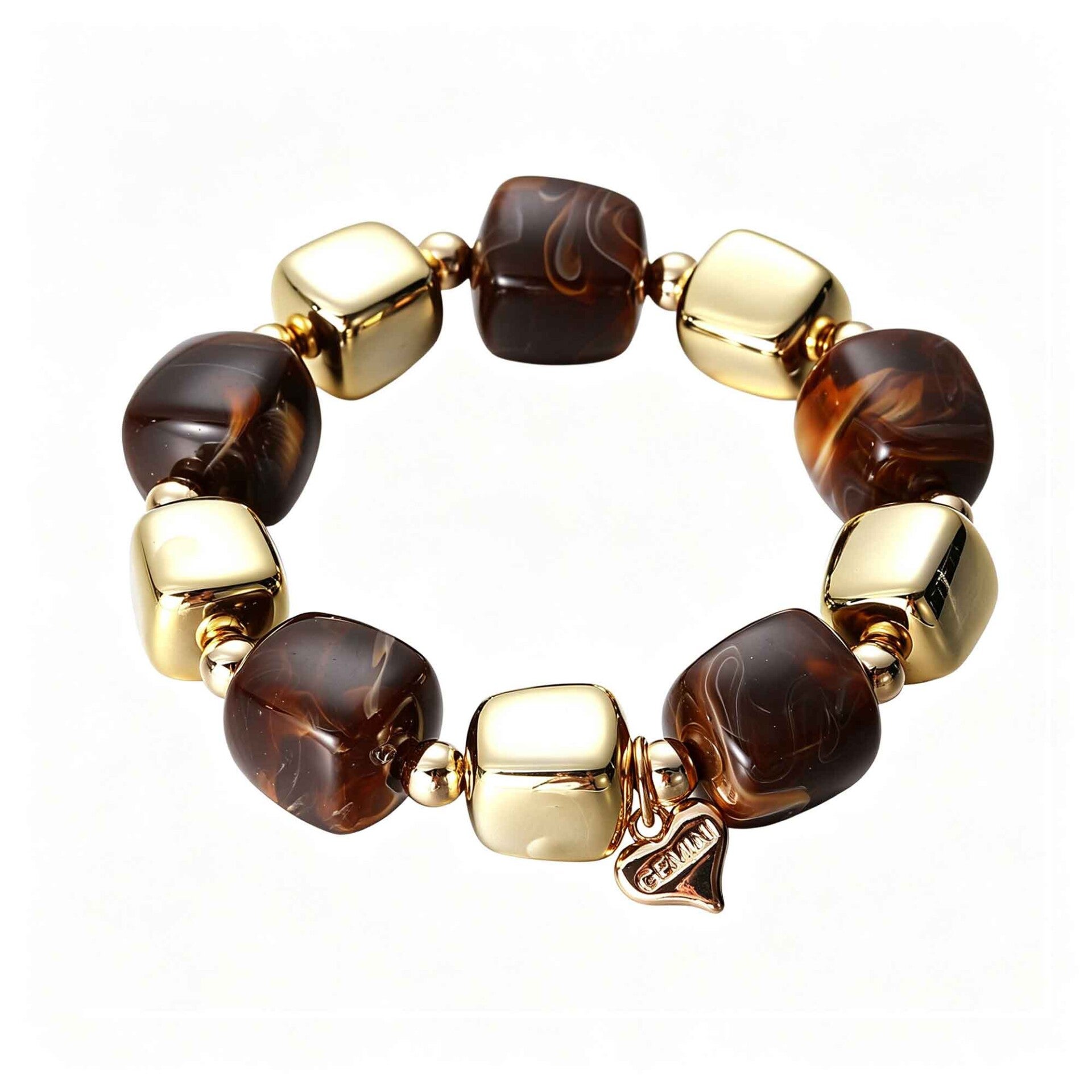 Gemini Armbånd Brunt og Gull (A522-26 8)