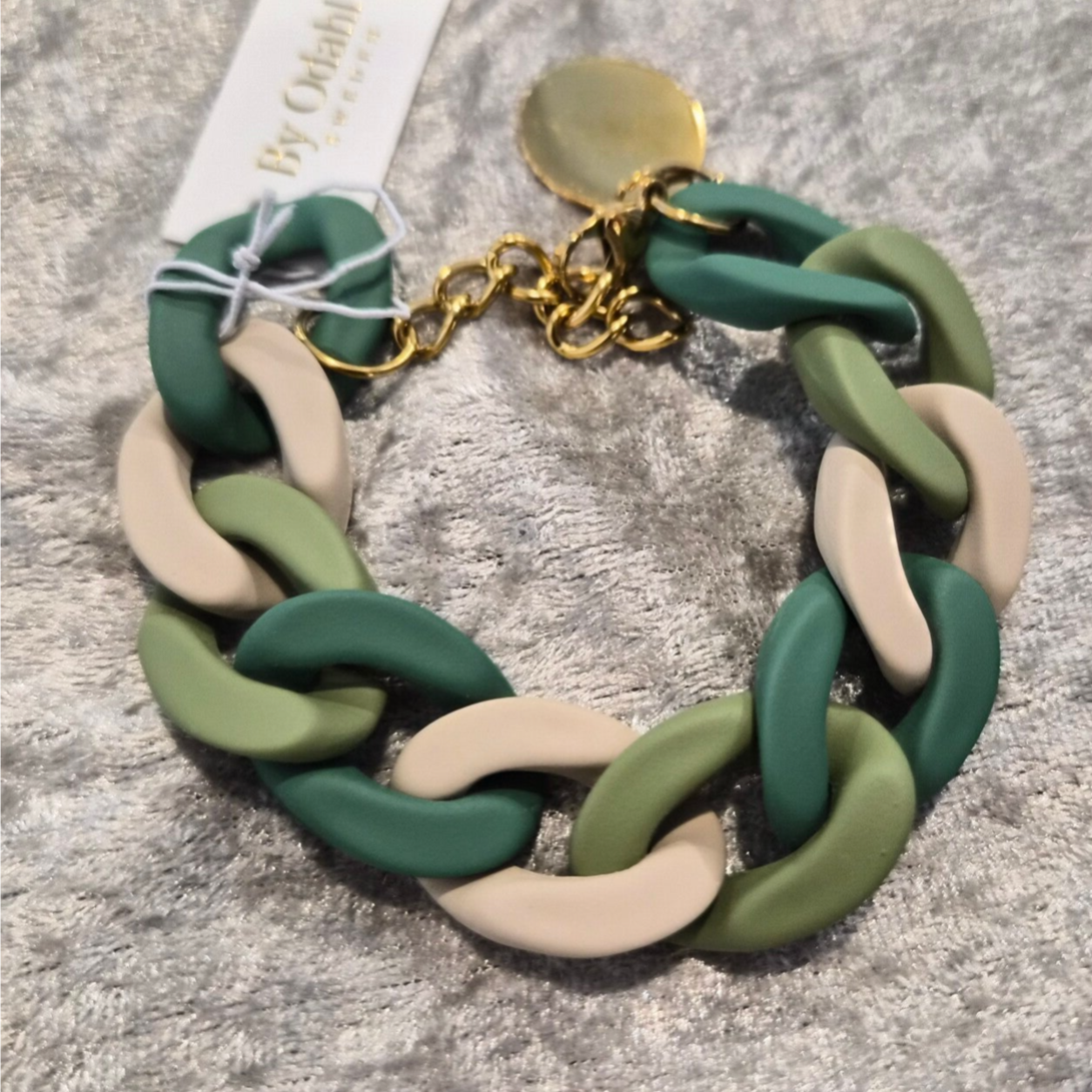 Chunky armbånd Grønn/lysgrønn/beige