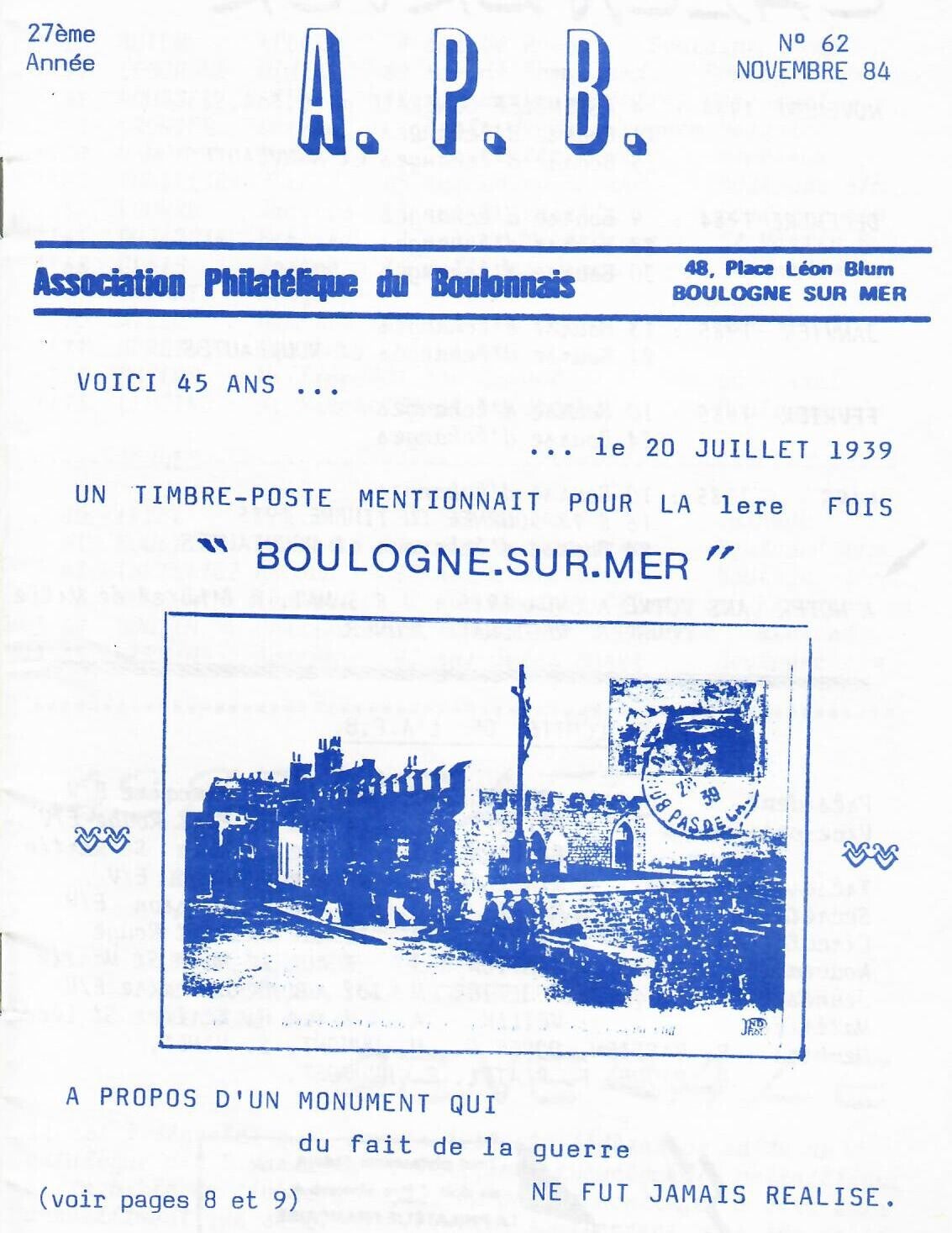 N° 62 bulletin APB