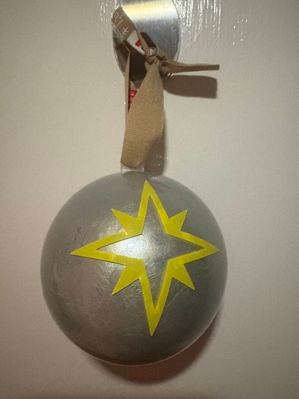 Silver believe bauble