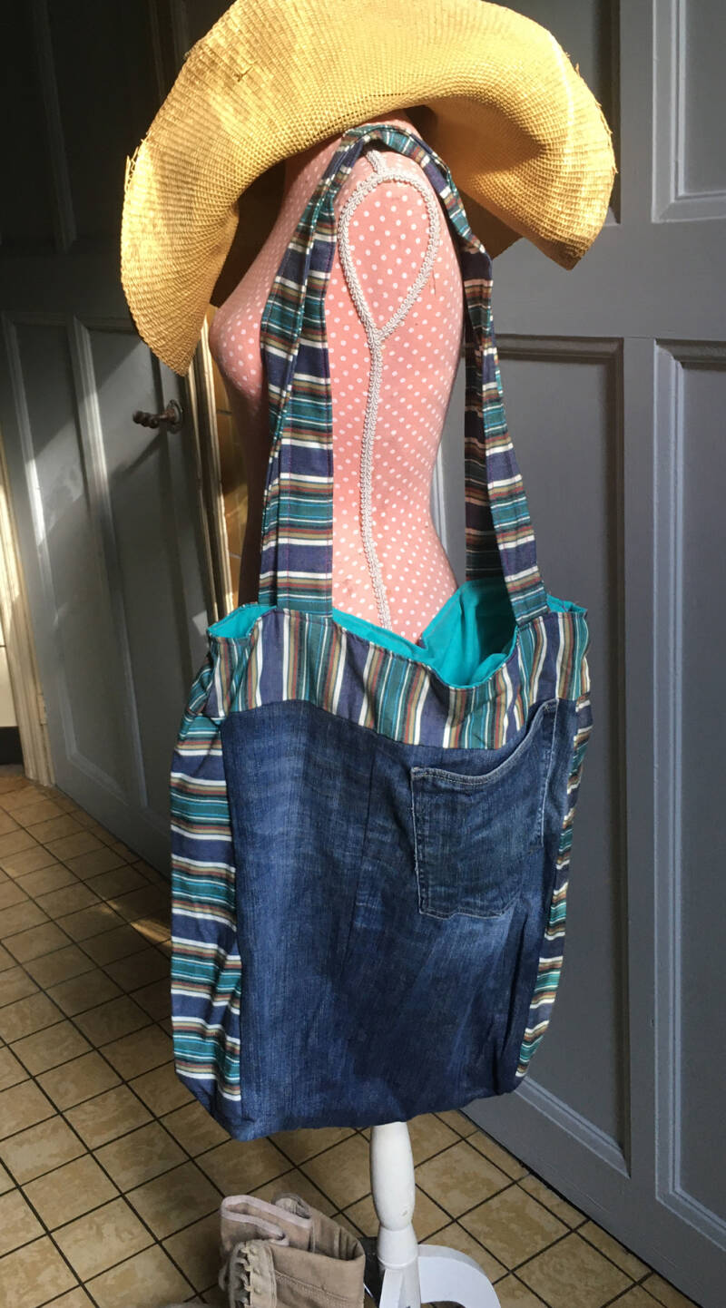 Tas spijkerstof sale