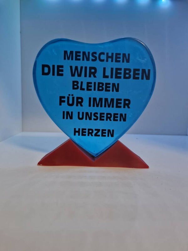Herz Aufsteller Freundschaft Variante 4 Metallic Farben