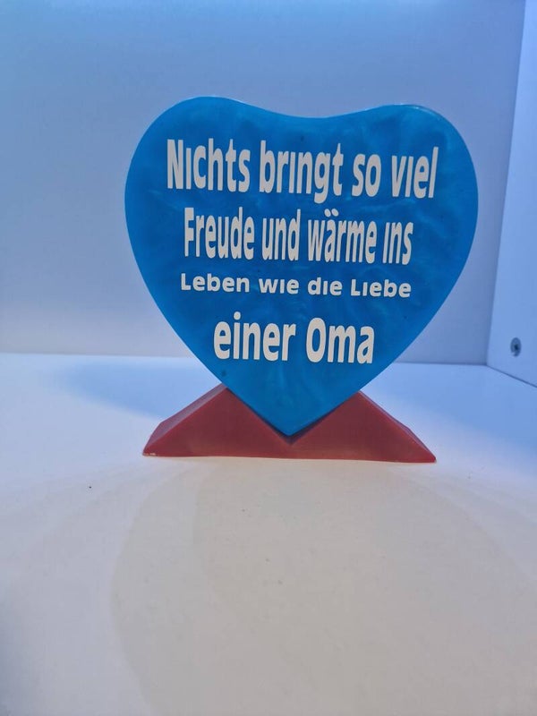 Herz Aufsteller Oma Variante 4 Metallic Farben