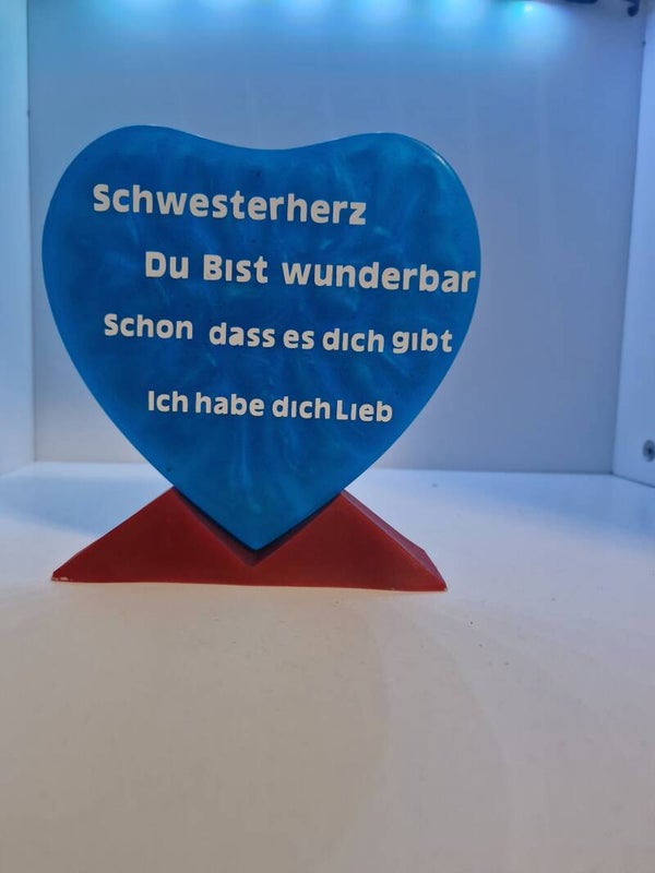 Herz Aufsteller Schwester Variante 1 Vollfarben