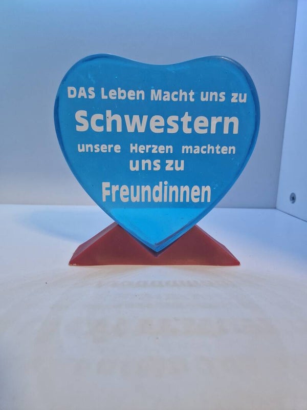 Herz Aufsteller Schwester Variante 2 Vollfarben