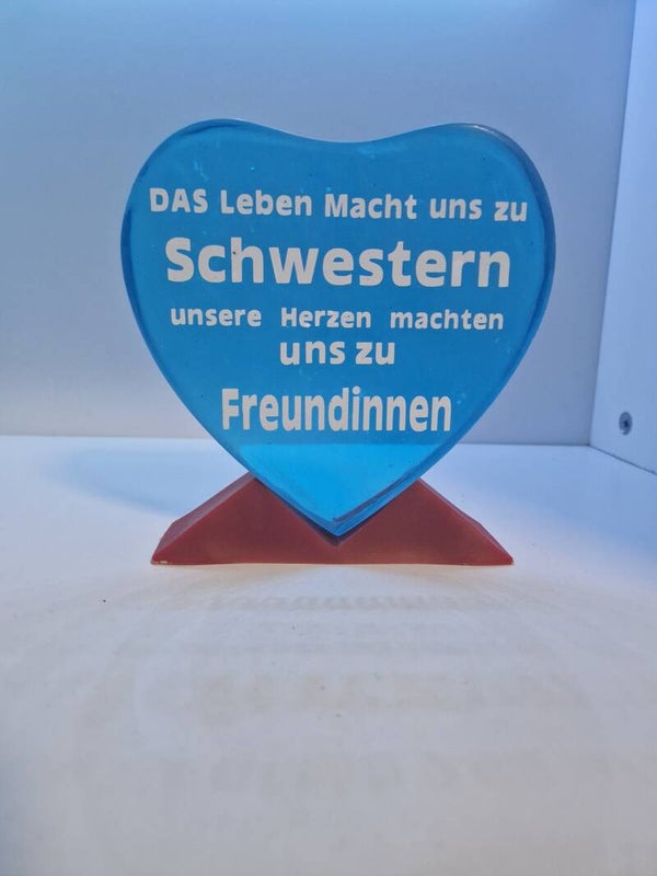 Herz Aufsteller Schwester Variante 2 Metallic Farben