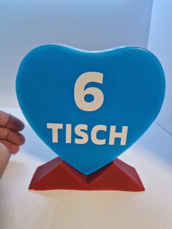 Mieten Herz Aufsteller  Tisch 6 Transparent