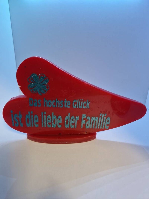 Liegendes Herz Aufsteller Variante 7 Transparent